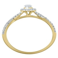 Carat T. W. Brilliance Fine Jewelry Markiza brušeni dijamantski zaručnički prsten od 10kt žutog zlata, Veličina