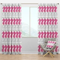 Designart' Pink Elephant Kids Collage ' Tropska Ploča Za Zavjese S Zamračenjem