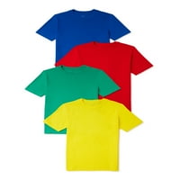 Wonder Nation Boys Kratak Rukav Crewneck T-Shirt, 4-Pack, Veličine 4 - & Husky