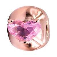 Pandora boje Pink Heart Solitaire Clip - 789203c01