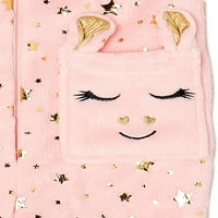 Bmagical Girls Critter plišano ćebe sa kapuljačom spavač pidžama sa džepovima, veličine 4-12