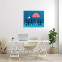 Seattle Raindrops Falling Galeb Životinje I Insekti Galerija Grafičke Umjetnosti Umotana Platnena Štampa