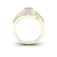 1 10ct TDW dijamant 10k prsten za Bypass od žutog zlata