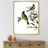 Designart 'Vintage Countryside Birds On Branch II' seoska kuća uokvirena platnena zidna umjetnička štampa