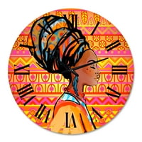 Designart 'Portret Afro Američke Žene S Turbanom I' Moderni Zidni Sat
