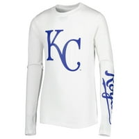 Omladinski Šavovi Kraljevski Bijeli Kansas City Royals Kombinovani Set Majica