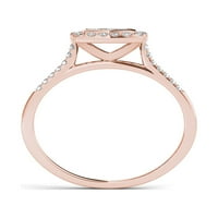 Carat T. W. Diamond 10kt zaručnički prsten od ružičastog zlata u obliku jastuka