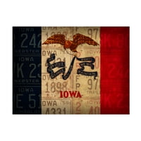 Crveni atlas dizajnira 'Iowa State Flag' Platno Art