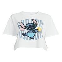 Stitch Juniors Heklana grafička majica sa kratkim rukavima, veličine XS-3XL