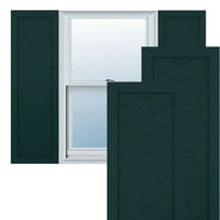 Ekena Millwork 15 W 68 H True Fit PVC Single Panel Chevron Modern Style fiksni Mount roletne, termo zelena
