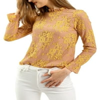 Jedinstvena povoljna ženska cvjetna Hroektna čipka pogledajte kroz bluzu u boji