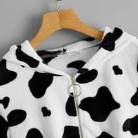 Shpwfbe dukserica za žene Ženska krava tiskana pulover s dugim rukavom slatka bluza
