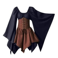 Haljine za žensko čišćenje kostimi Gothic Retro dugih rukava s dugim rukavima s dugim rukavima