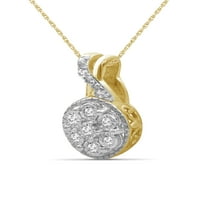 Zlatariclub Carat TW bijeli dijamant 14k zlato preko srebrnog klastera privjesak