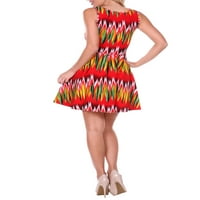 Ženska Ševron štampana kroja i Flare Mini haljina