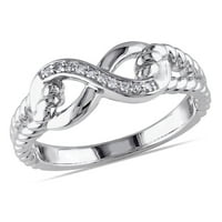 Miabella ženski dijamantski naglasak Infinity prsten u Sterling srebru