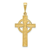 Primal Gold Karat žuti zlatni Celtic Cross privjesak sa lancem za kablove