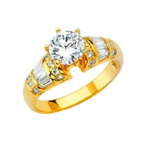 Jewels 14k žuti zlatni kubični cirkonijski cz zaručni prsten veličine 10