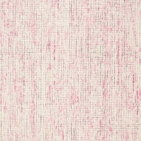 Sažetak Devyna geometrijska prostirka vune, bjelokosti ružičasta, 8 '10'