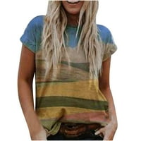 Bescita ljetni ženski povremeni kratki rukav tiskani o o-vrat bluza za bluzu majica