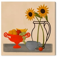 Wynwood Studio Prints Sunflower Fruits Food and Cuisine Fruits Wall Art Canvas Print Brown Light Brown 20x20