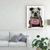 Zaštitni znak likovne umjetnosti 'Bulldog, Free Hugs' platno Art Fab Funky