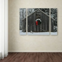 Zaštitni znak Likovna umjetnost Božićna štala u snijegu Umjetnost platna Kurta Shaffera Set sa tri ploče