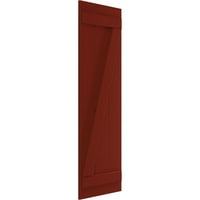 Ekena Millwork 1 8 W 61 H True Fit PVC ploča spojena ploča-N-letve roletne w Z-Bar, biber crvena