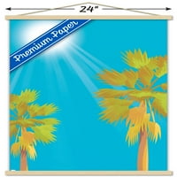 Palm na zidnom posteru Plavog neba sa drvenim magnetskim okvirom, 22.375 34