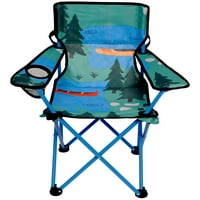 Kombinacija za dječje kampovanje uključujući šator, stolicu i vreću za spavanje °50F ocjena plavi Print kampa