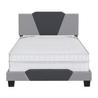 Boyd Sleep Toskana tapacirani geometrijski ugalj i siva posteljina platforma okvir kreveta, kraljica