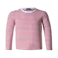 Jedinstvena ponuda muške duge rukave pulover Top Crew vrat Striped T-shirt