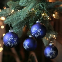 4-komad plavo-bijeli ukrašeni Ornament Set 3