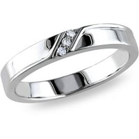 Miabella muški vjenčani prsten sa dijamantskim naglaskom od srebra