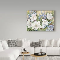 Zaštitni znak likovne umjetnosti' bijeli tulipani plava Iris ' platno Art Joanne Porter
