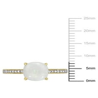 1-karatni T. G. W. Opal i dijamantski naglasak 10kt prsten od žutog zlata
