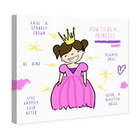 Runway Avenue Fantasy i Sci-Fi Wall Art Canvas Prints' How To Be A Princess ' Fairy Tales - Pink, White