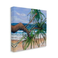 Stupell Industries Beach Coast Palm Tree nagnut biljni okean slikarstvo, 30, dizajn Lauren Jane