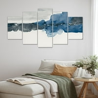 Art DesimanArt kroz safir plave oblake III Sažetak tekućih tinte Multipenel Wall Art Monter. Širom unutra. Visoki - ploče jednaki