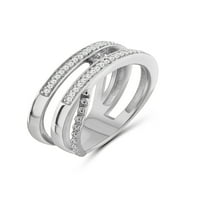 JewelersClub Stackable dijamantski prstenovi za žene-Accent white Diamond Ring Jewelry-0. Sterling Silver Slaganje bendova za žene -- slaganje prsten Set JewelersClub
