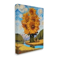 Stupell Industries Giant Sunflower Stalk Country side Landscape Spiral Sky, 20, dizajn Thomas Fluharty