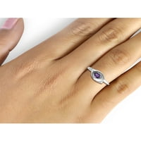 JewelersClub Amethyst Prsten Birthstone Nakit-0. Karatni Ametist 0. Srebrni prsten nakit sa bijelim dijamantskim