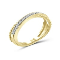 JewelersClub dijamantski prstenovi za žene-Accent bijeli dijamantski prsten Nakit-14k pozlaćene srebrne trake za žene -- prsten od JewelersClub
