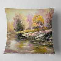 Designart River s Farwell do jeseni - pejzažni štampani jastuk za bacanje - 18x18