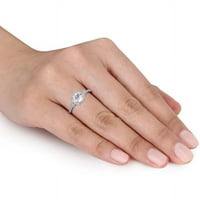 Carat T. G. W. stvorio bijeli safir i karat T. W Diamond 10kt zaručnički prsten od bijelog zlata