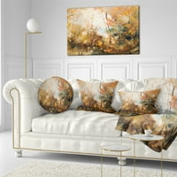 Designart šuma u jesenjem uljanom slikarstvu - jastuk za bacanje pejzažnog slikarstva-12x20