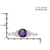 JewelersClub Ametist Prsten Birthstone Nakit-1. Karatni ametist srebrni prsten nakit sa bijelim dijamantskim