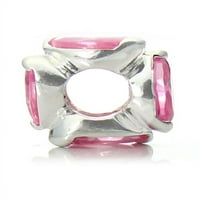 Pacific Charms Posrebrena Kristalna Perla - Bling Pink Crystal