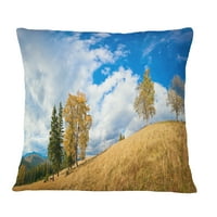 Designart Mountain Autumn Panorama - pejzažni štampani jastuk za bacanje - 16x16