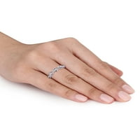 Carat T. G. W. bijeli safir 14kt prsten za godišnjicu beskonačnosti od bijelog zlata